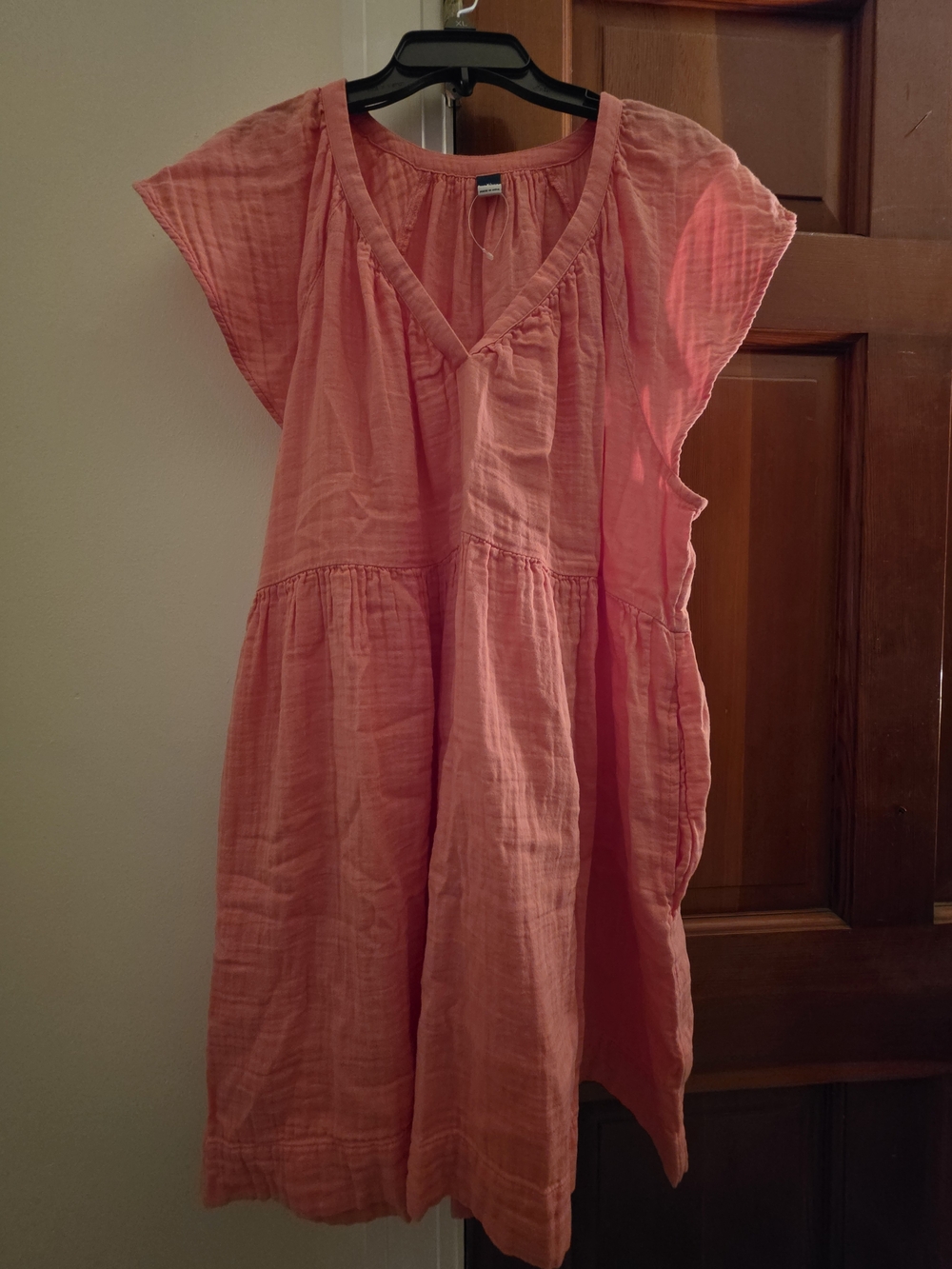 Old Navy Coral V-Neck Cotton Casual Dress